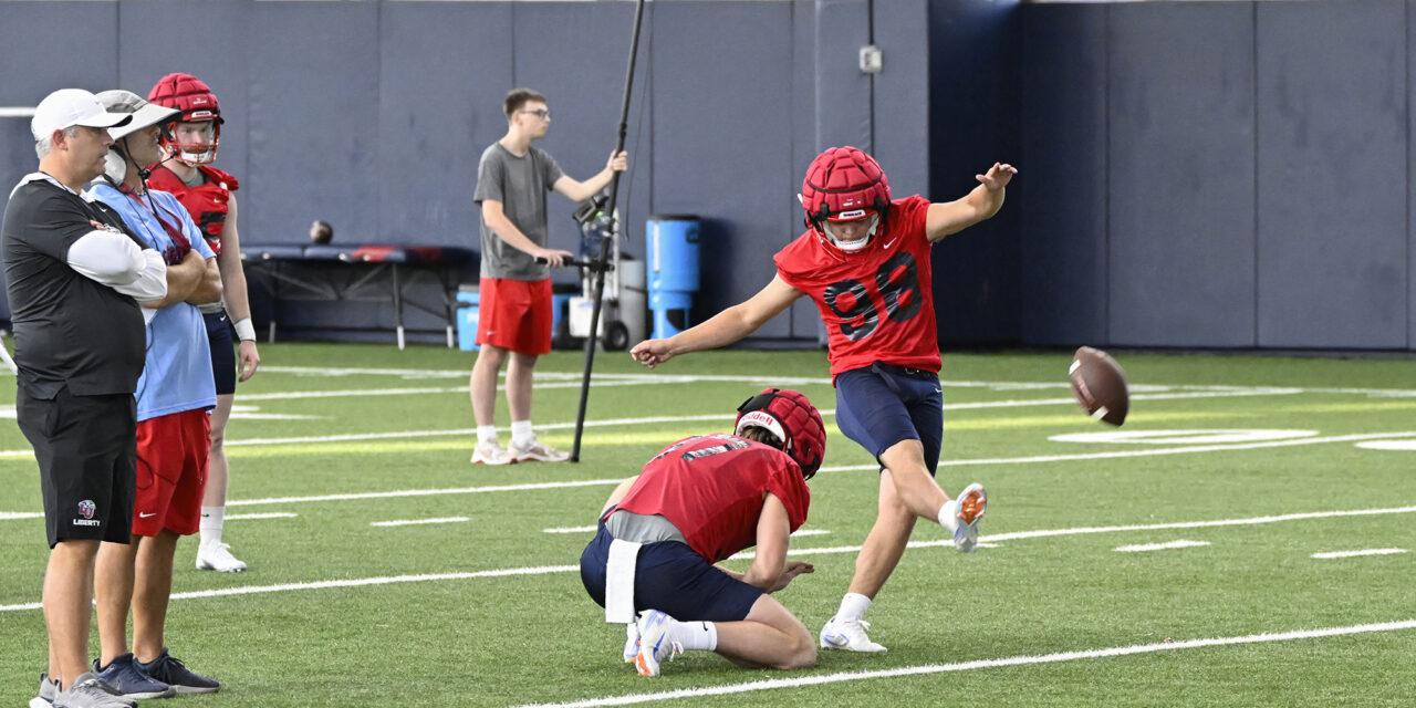 Liberty football notes: afternoon practices, updates on WR, K, and defensive depth