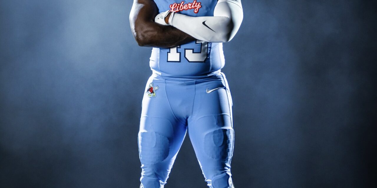 Liberty football debuts new light blue uniforms